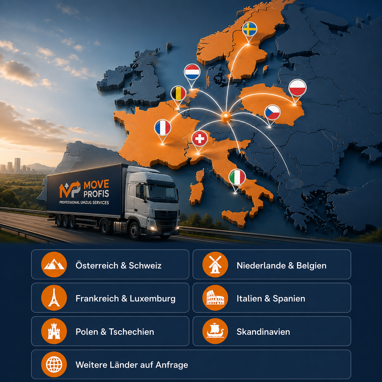Internationale Umzüge — beliebte Zielländer in Europa